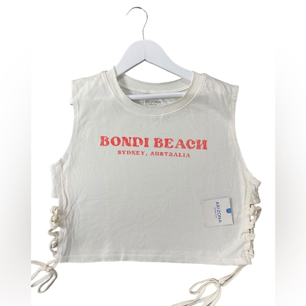 Arizona Womens Crew Neck Sleeveless Crop Top Juniors